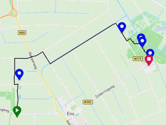 Wandelen van fietshub Schokland naar fietshub Kraggenburg